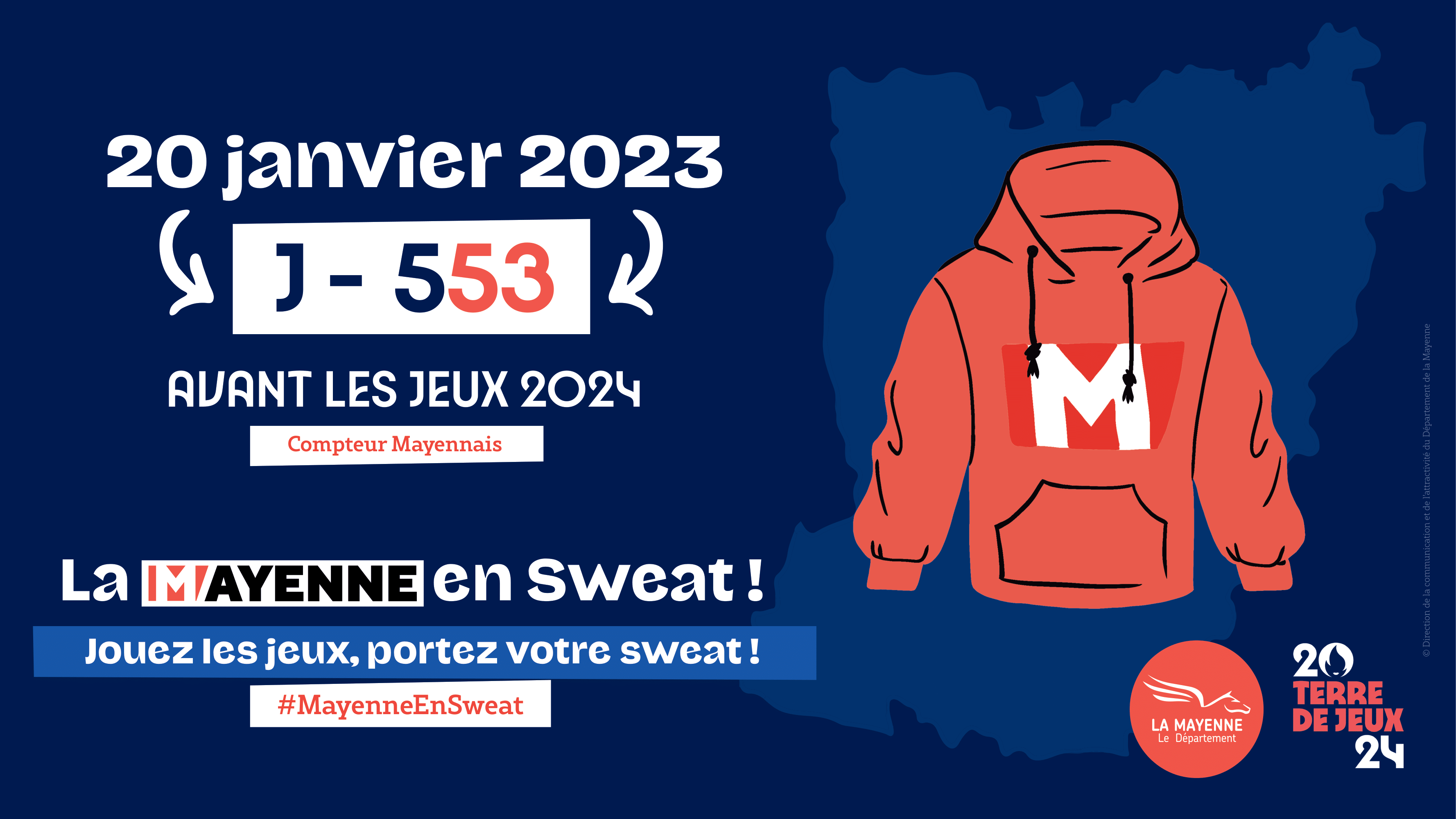 J-553 avant les JO 2024, « La Mayenne en sweat», le 20 janvier !