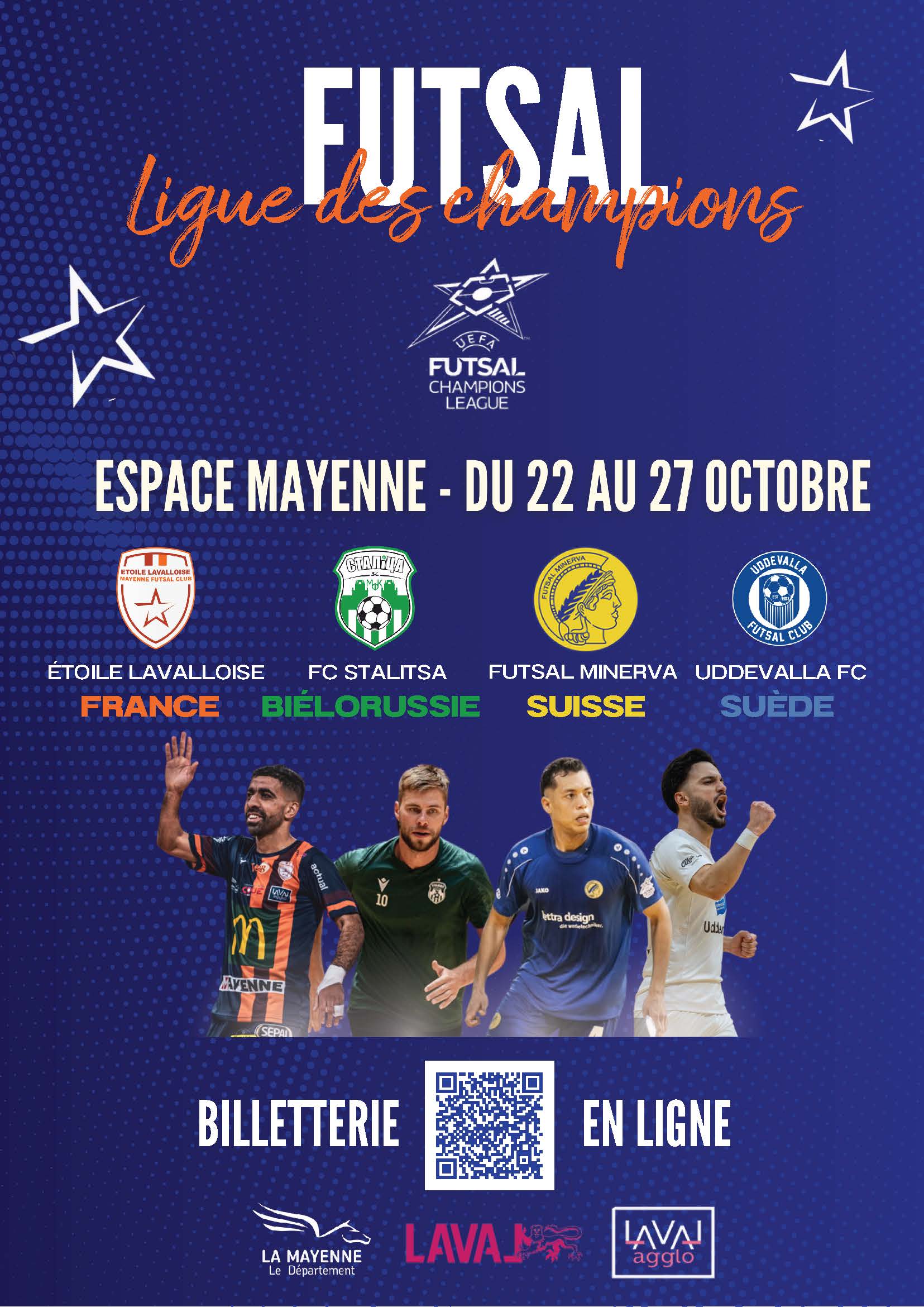 Affiche ligue des champions futsal mayenne 2024